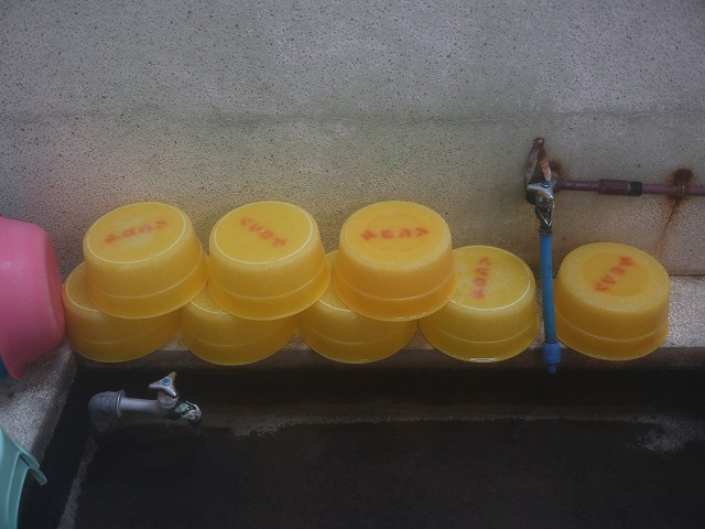 大湯温泉　上の湯共同浴場のケロリン桶