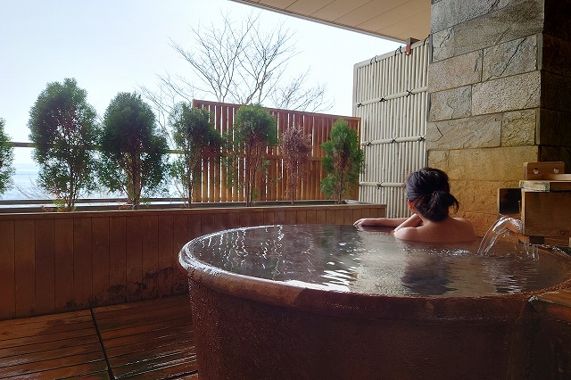 丸駒温泉の貸切露天風呂