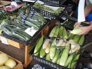 高山村の野菜が並ぶ