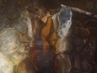 塩原温泉 源美の湯 会津屋の洞窟風呂の湯口